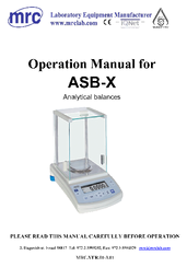 MRC ASB-110-X Operation Manual