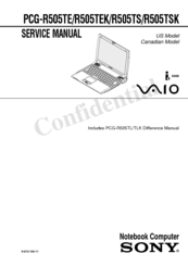 Sony PCG-R505TE Primary Service Manual