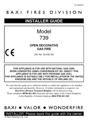Baxi Fires Division 739 Installer's Manual