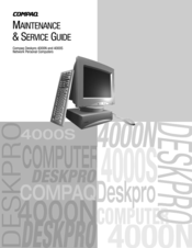 Compaq Deskpro 4000N - Desktop PC Maintenance & Service Manual
