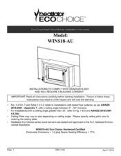 Heatilator ECO CHOICE WINS18 Installation Instructions Manual