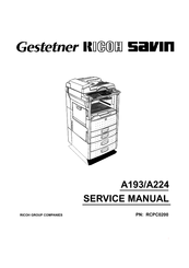 Gestetner A193 Service Manual
