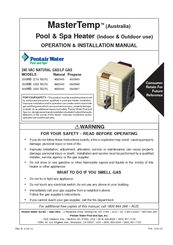 Pentair Pool Products MasterTemp 200HD Operation & Installation Manual