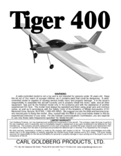 Carl Goldberg Products Tiger 400 Instruction Manual