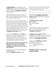 Sapphire Audio 454 SS Instructions Manual