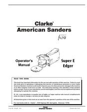 Clarke Super E Edger Operator's Manual