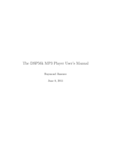 Raymond Jimenez DSP56k User Manual