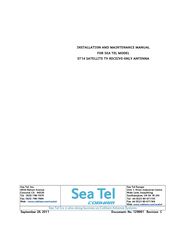 Sea Tel ST14 Installation And Maintenance Manual