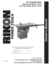 Rikon Power Tools 10-050 Owner's Manual