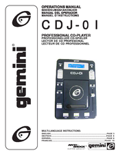 Gemini CDJ-OI Operation Manual