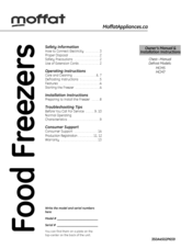 Moffat MCM7 Owner's Manual & Installation Instructions