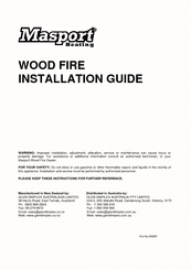 Masport WOOD FIRE Installation Manual