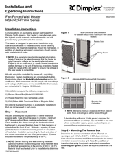 Dimplex TWH Series Installation And Operating Instructions