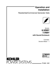 Kohler 8.5RMY Operation And Installation Manual