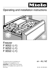Miele F9552i Operating And Installation Instructions