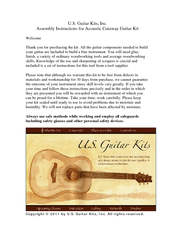 U.S. Guitar Kits Cutaway Assembly Instructions Manual