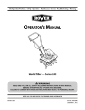 Rover World Tiller Series 240 Operator's Manual