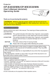 Hitachi CP-WX3530WN Operating Manual