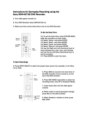 Sony RDR-HX730 Function Manual