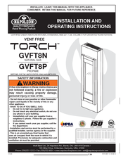 Napoleon Torch GVFT8N Installation And Operating Instructions Manual