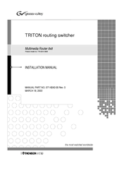 Grass Valley TRITON TTN-BAV-0808 Installation Manual