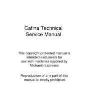 Michaelo Espresso Cafina c60 Service Manual