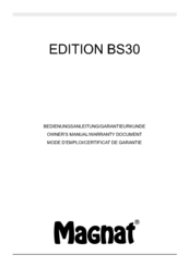 Magnat Audio EDITION B33 Owner's Manual