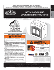 Napoleon NZ3000 Installation And Operating Instructions Manual
