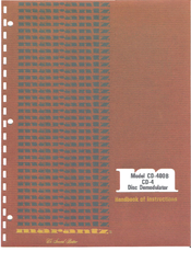 Marantz CD-4 Instructions Manual