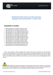 Car Solutions Multimedia Video Interface Installation Manual
