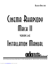 Ada Cinema Rhapsody Mach II Installation Manual