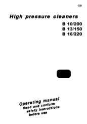 Kranzle B 10/200 Operating Manual