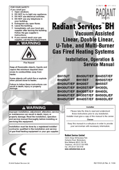 Radiant BH50UT/EF Installation, Operation & Service Manual