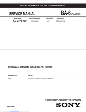 Sony Trinitron KD-27FS130 Service Manual
