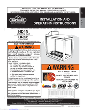 Napoleon HD4P Installation And Operating Instructions Manual