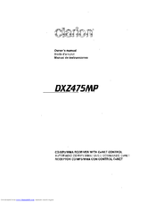 Clarion DXZ47SMP Owner's Manual