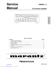 Marantz PM580A Service Manual
