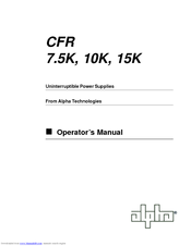 Alpha Technologies CFR 10K Operator's Manual