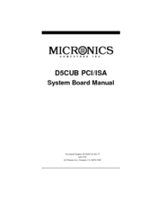 Micronics D5CUB ISA Manual