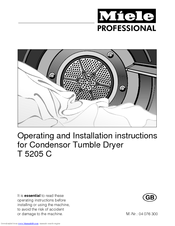 Miele T 5205 C Operating And Installation Instructions