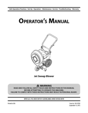 Mtd Jet sweep blower Operator's Manual