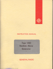 GENERAL RADIO COMPANY 1383 Instruction Manual