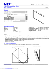 NEC MultiSync V463-TM Installation Manual