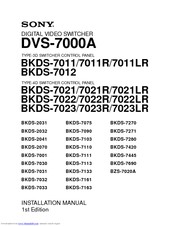 Sony DVS-7000A Installation Manual