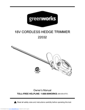 GreenWorks 22032 Owner's Manual