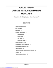 Rockn Stompn RS?4 Owner's Instruction Manual