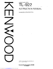 Kenwood PL-922 Instruction Manual