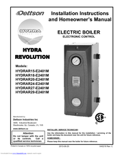 Dettson HYDRAR20-E2401M Installation Instructions And Homeowner's Manual