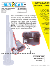 Burcam 300403h Installation Instructions Manual