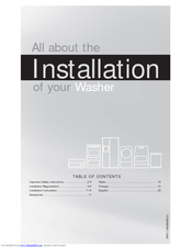 FrigidaireWasher Webster Installation Instructions Manual